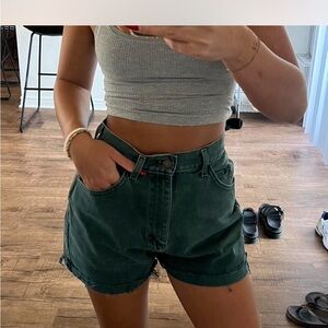 Lee Women's Dark Green Jean Shorts